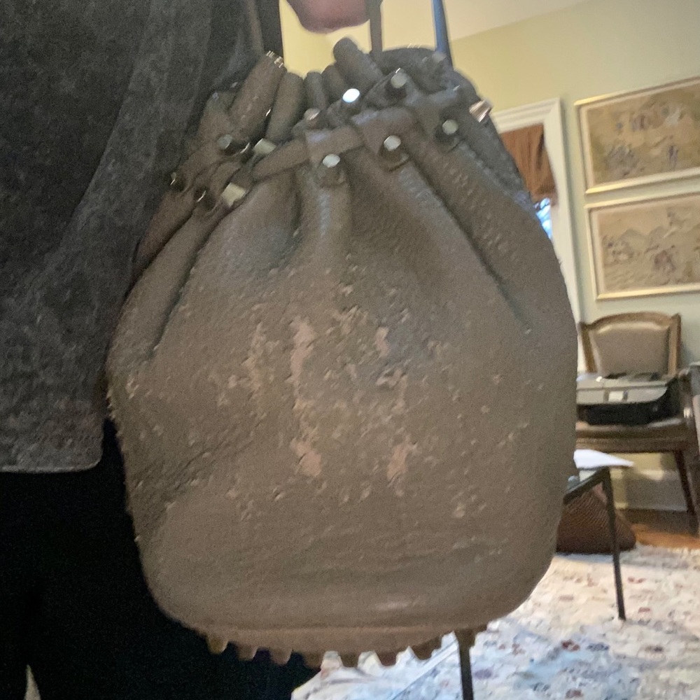 ALEXANDER WANG "Diego Dumbo" Grey Bucket Tote Bag